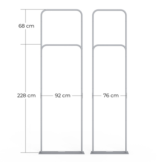 Tube display, available in 2 different heights and widths