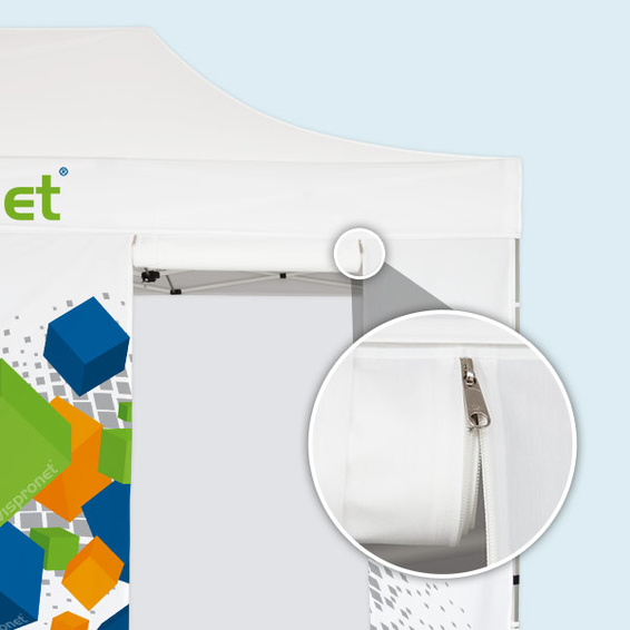 Roll-up door with two double zippers operable from both sides