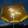 3 LED-Lichtleisten am 6-teiligen Sonnenschirm 