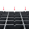 Floor panels with hook-tab system, underside