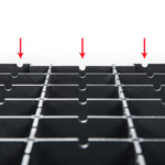 Floor panels with hook-tab system, underside