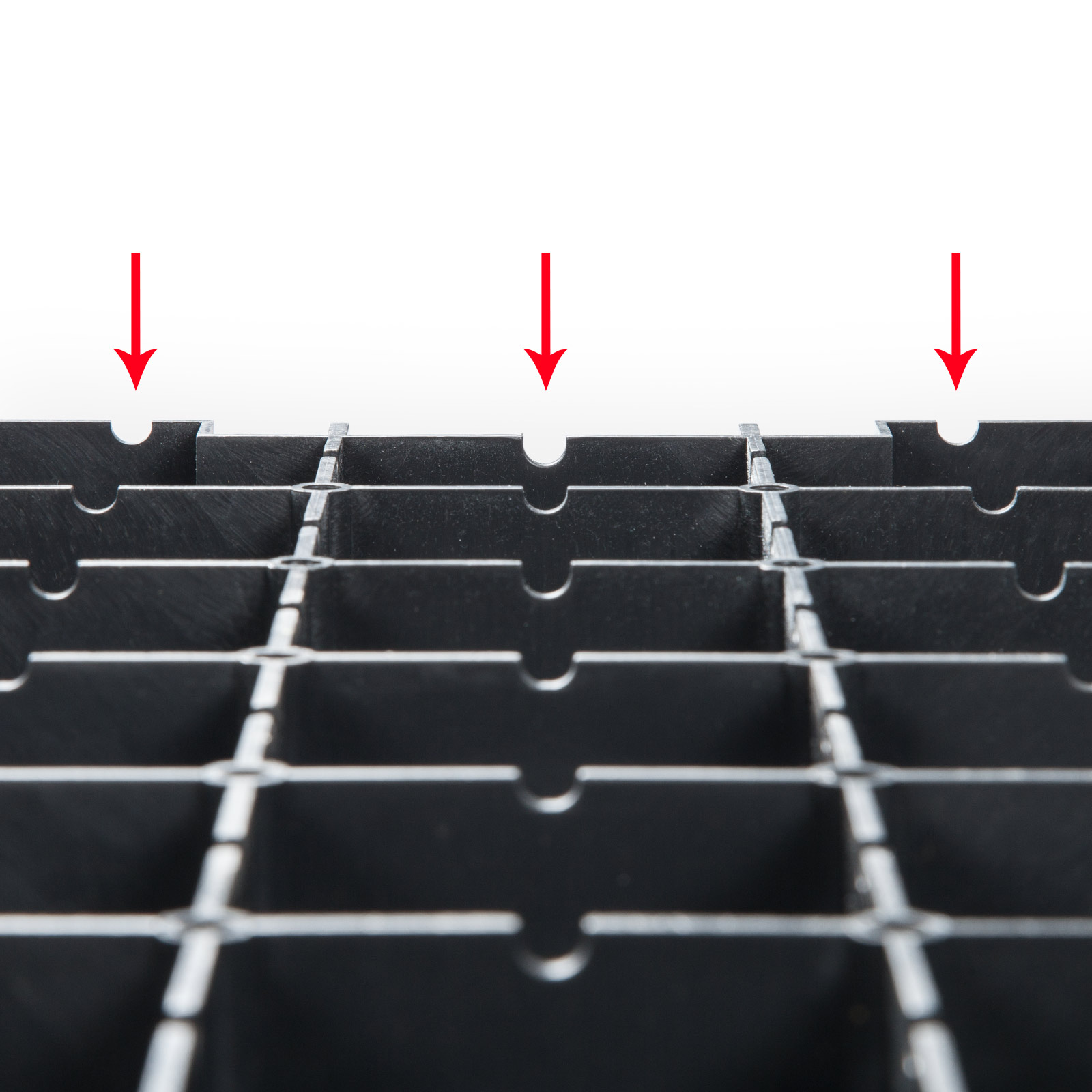 Floor panels with hook-tab system, underside