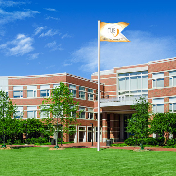Flag with swallowtail for self-promotion in outdoor areas