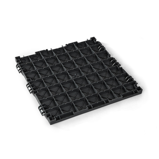 Floor panels with hook-tab system, underside