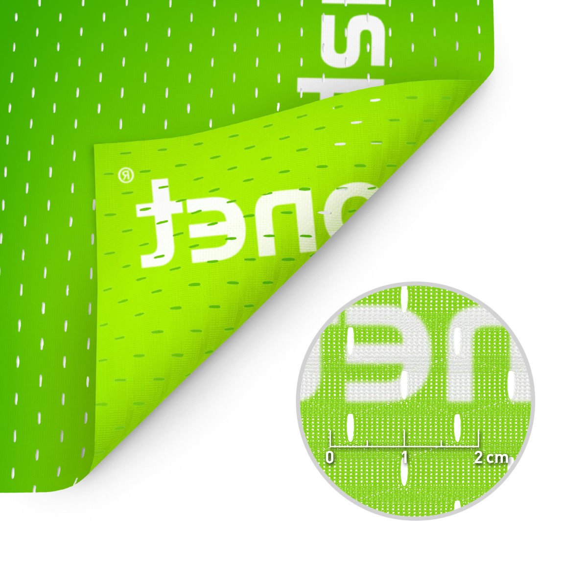 Unhemmed, deployable flag fabric Varioflag® A SE