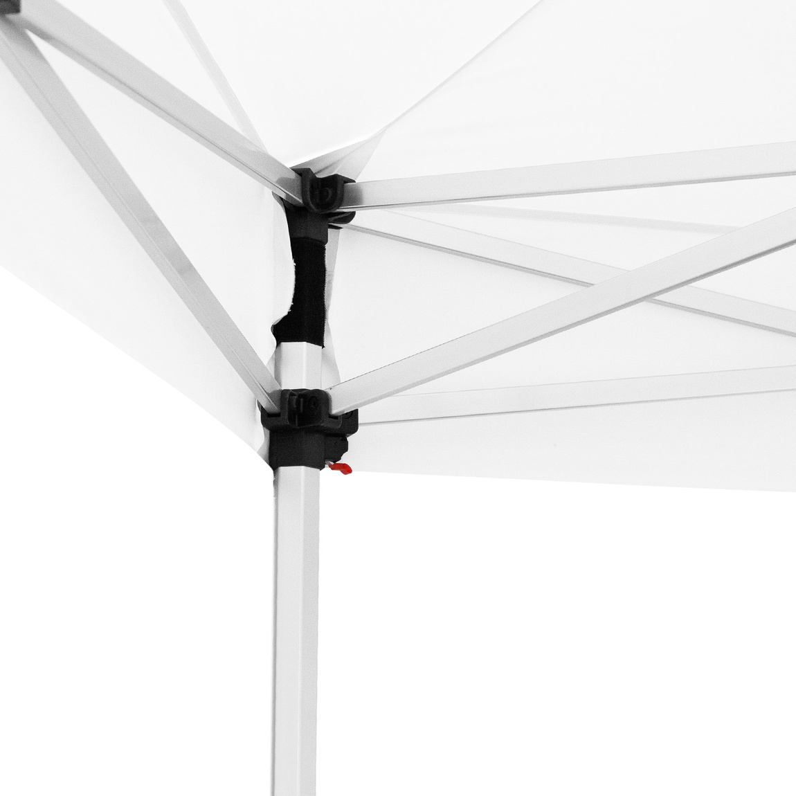 Folding Tent Select with Roof and Valance, Detail: View of Corner from Below
