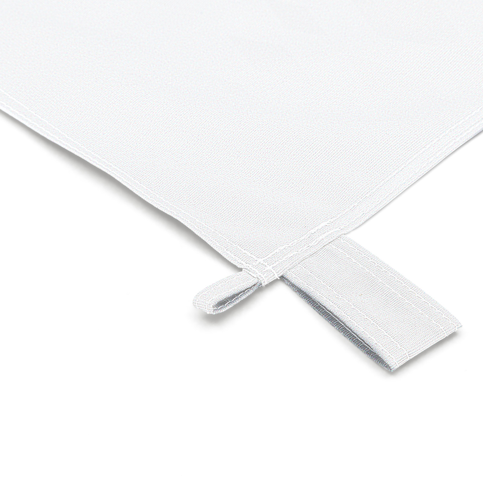 single-layer club flag, detail: loops color-matched to the design