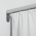 Curtain with curtain tape, wall mounting with profile holder