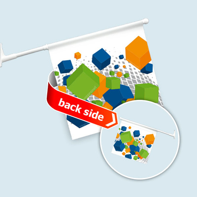 Ice-cream flag, slanted lower edge, double-sided