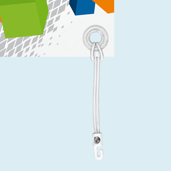 Mounting variant: tension rubber with plastic hooks, 200 mm