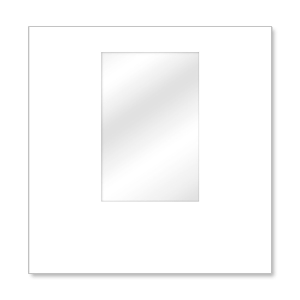 Hexagonal wall panel with window, white, unprinted, 200 x 235 cm