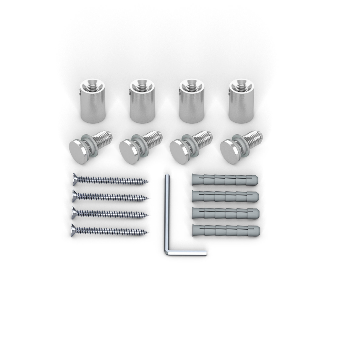 Wall bracket stainless steel ø 10 mm/15 mm - set, for panel drilling ø 7 mm