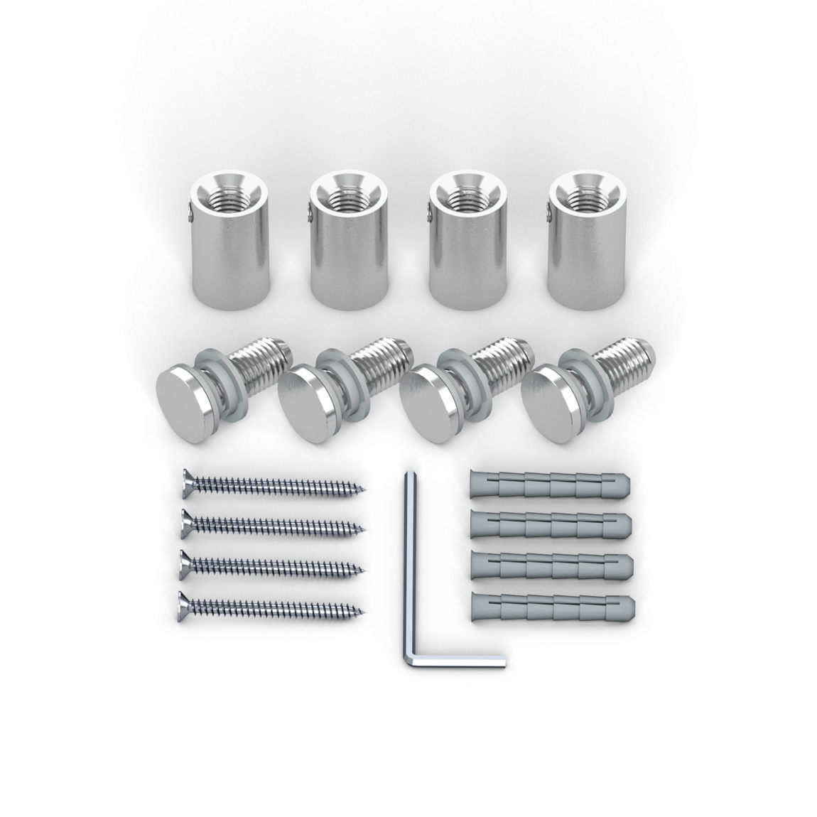 Wall Mount Stainless Steel ø 13 mm/20 mm - Set, for Panel Drilling ø 10 mm