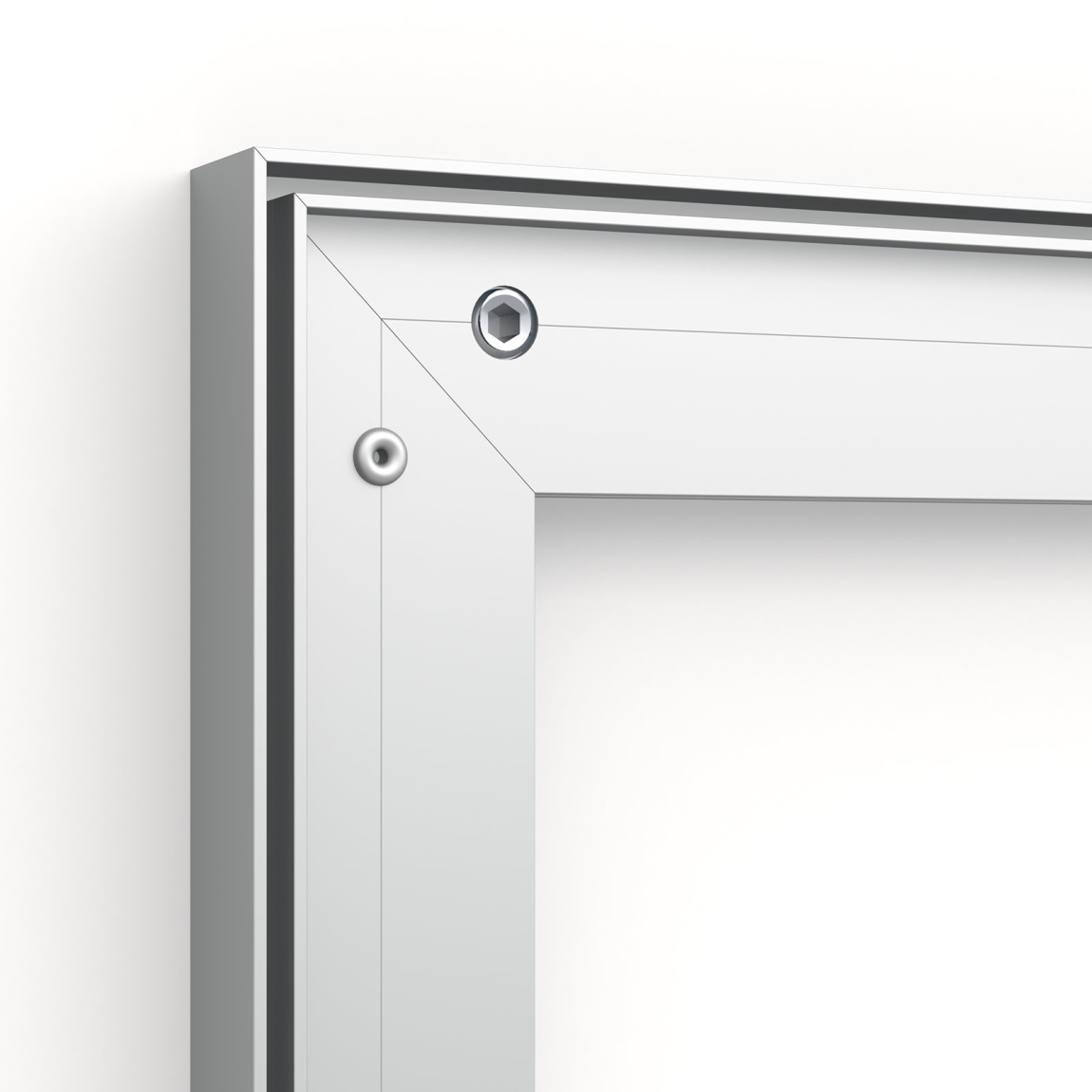 Wall frame Q-Frame®, 25 mm profile, corner detail