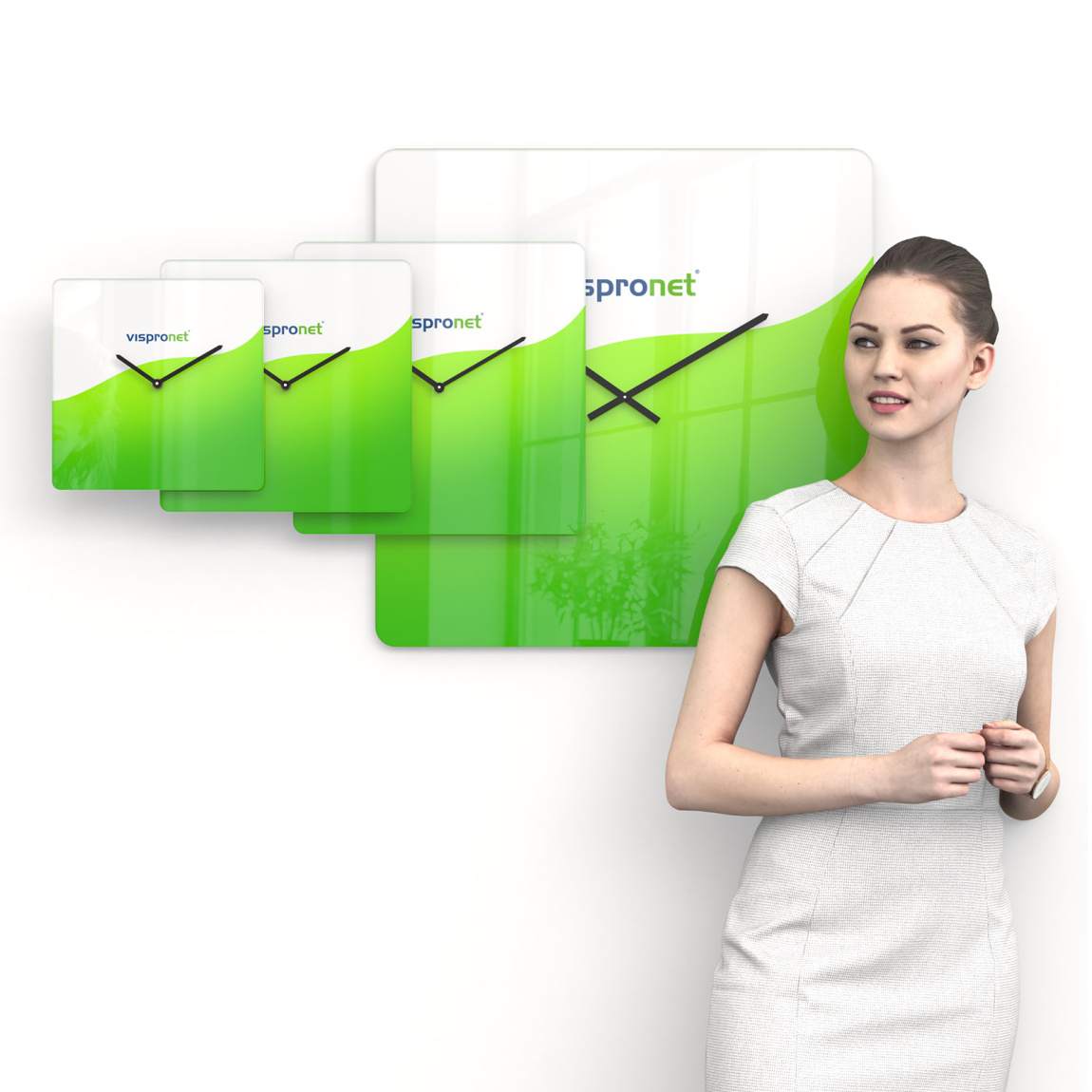 Square wall clock, available sizes: 25x25 cm, 30x30 cm, 35x35 cm, 60x60 cm