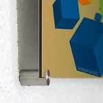 Aluminum composite panel, gold with stainless steel clamp holder