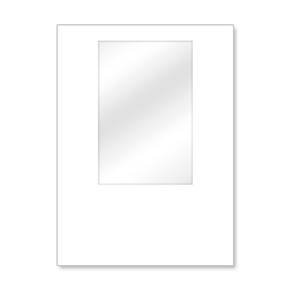 Wall Hexagon with window, white without print, width 1.5 m