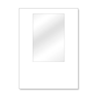 Wall Hexagon with window, white without print, width 1.5 m