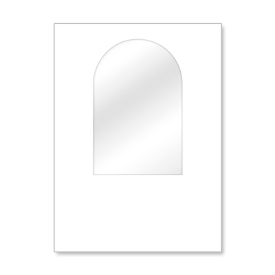 Wall Hexagon with round window, white without print, width 1.5 m