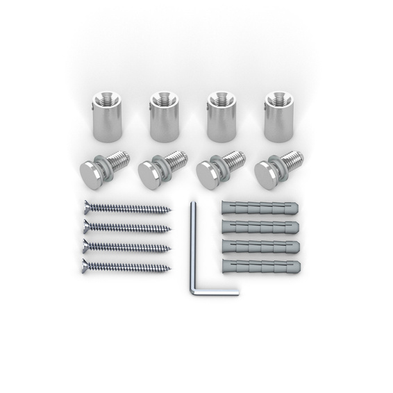 Wall bracket stainless steel ø 10 mm/15 mm - set, for panel drilling ø 7 mm