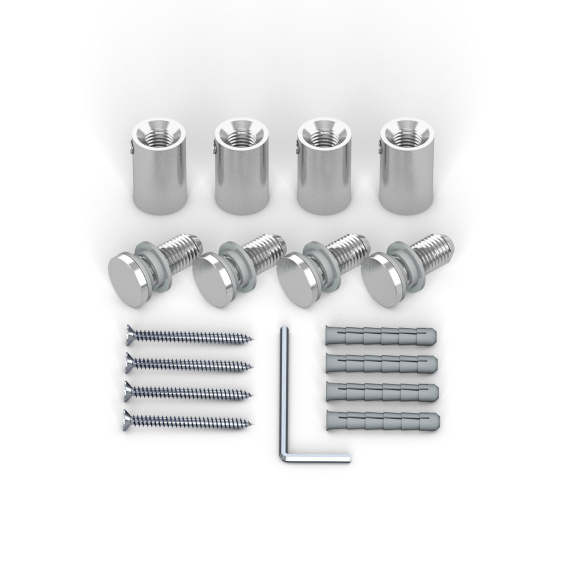 Wall Mount Stainless Steel ø 13 mm/20 mm - Set, for Panel Drilling ø 10 mm