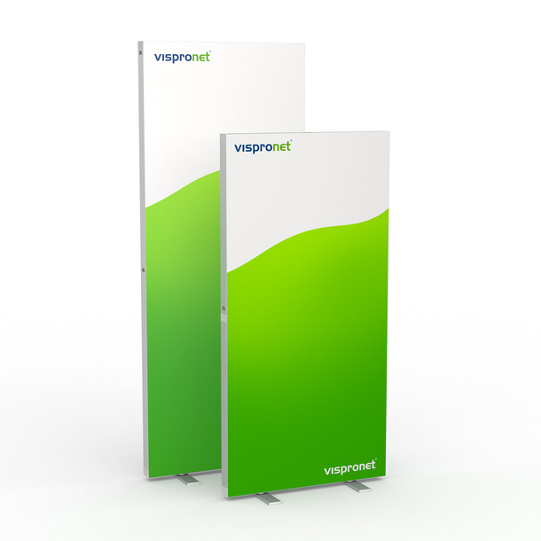 Height comparison of the Exhibition Wall Lightbox fold 200 cm / 250 cm