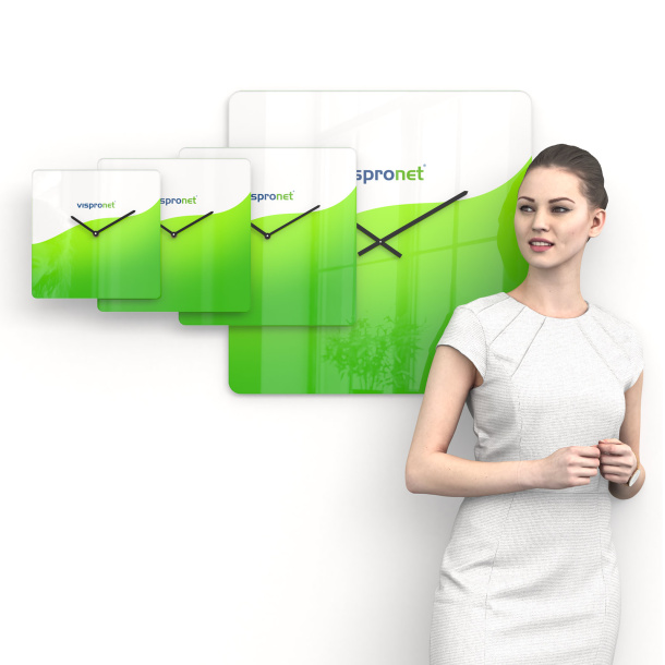 Square wall clock, available sizes: 25x25 cm, 30x30 cm, 35x35 cm, 60x60 cm