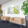 High-quality advertising sign/company sign with metallic effect