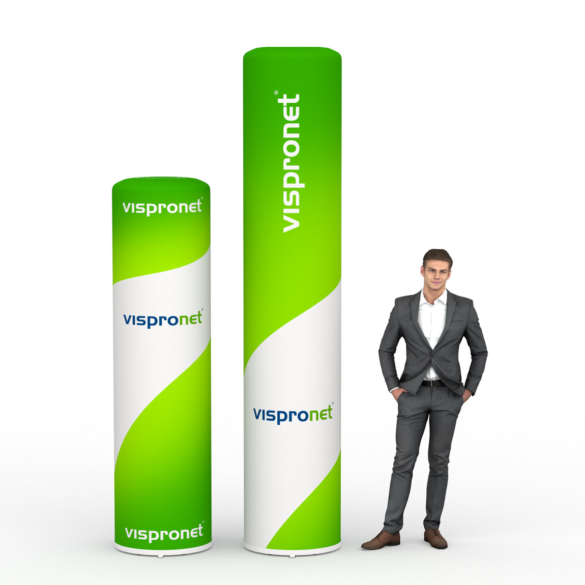 Advertising Column Air ø 60 cm, Size Comparison (220 cm and 300 cm)