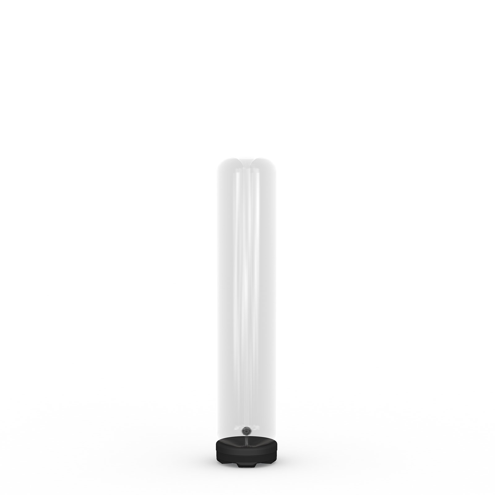 Inflatable core made of transparent film - usable without continuous blower