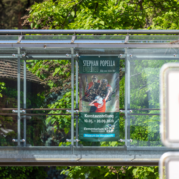 Portrait-format advertising banners for events and exhibitions