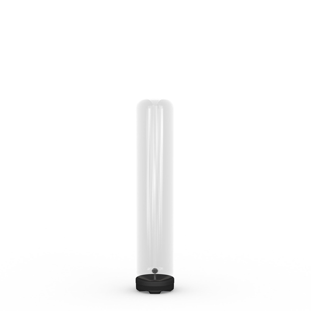 Inflatable core made of transparent film - usable without continuous blower