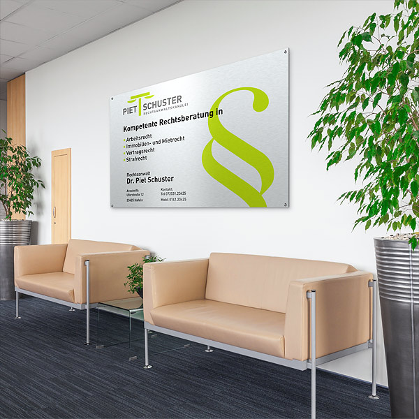 Company sign in landscape format