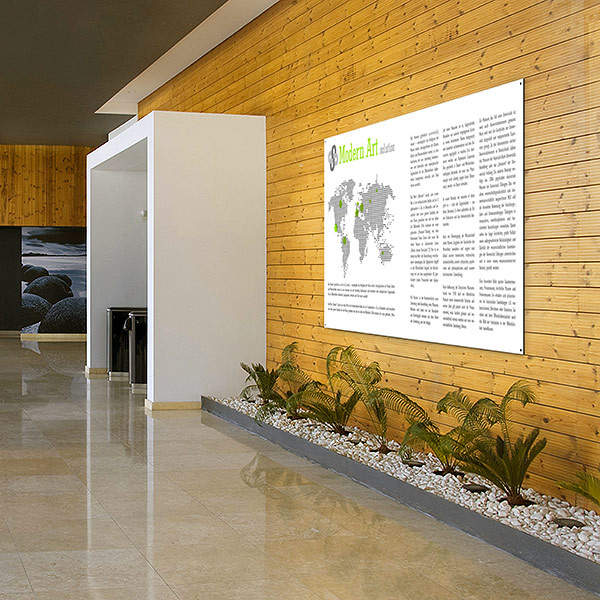 Advertising sign as an information board in the entrance area