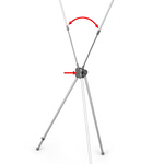 Width adjustment via adjustable tilt angle of the rod segments