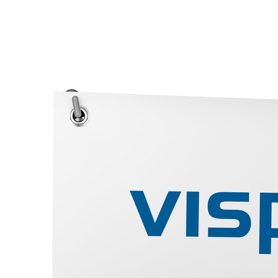 X-Display Select, printed part: corners with eyelets ø 10 mm for attachment