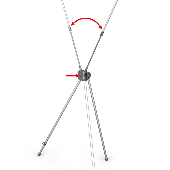 Width adjustment via adjustable tilt angle of the rod segments