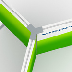 Flexible keder frame, detail: frame connection