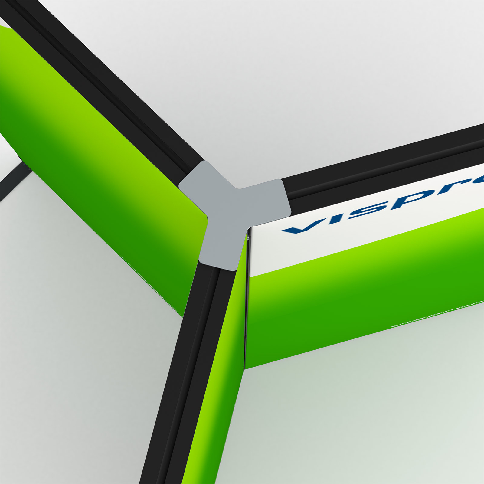 Flexible keder frame, detail: frame connection