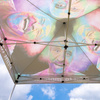 Tent roof printed on the outside (Variotex Z) – the design appears in mirror image on the underside of the tent roof