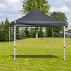 Tent canopy – exterior view; outer surface in plain black (opaque coating)