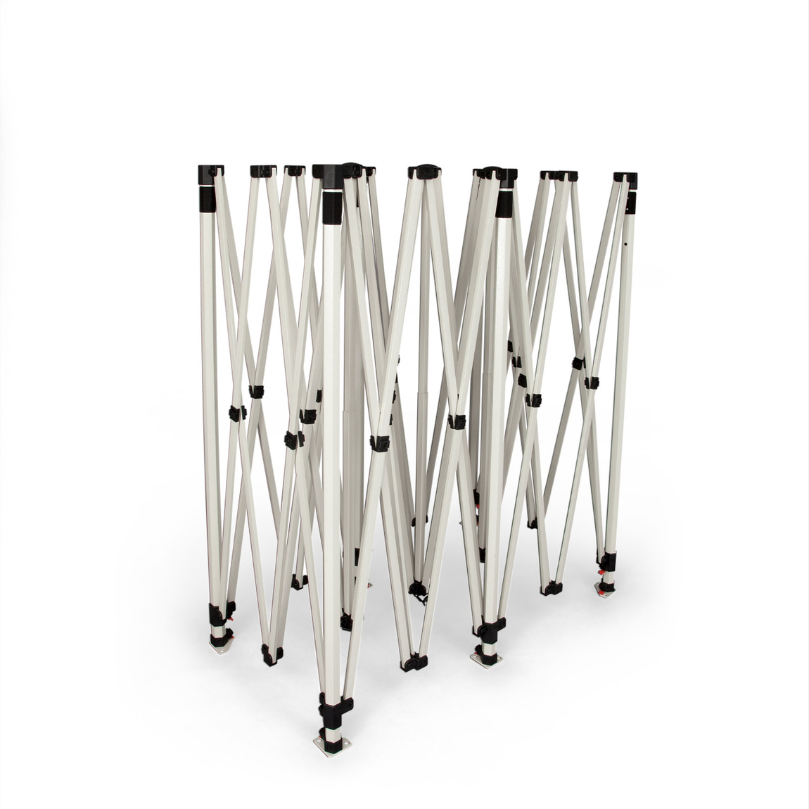 Stable, foldable scissor gate system made of steel: setup in seconds