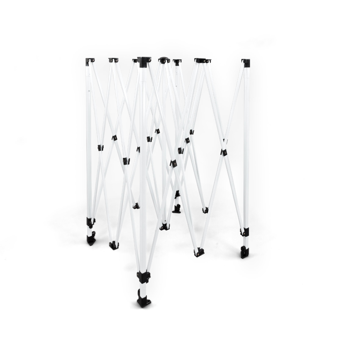 Stable, foldable scissor gate system made of steel: setup in seconds