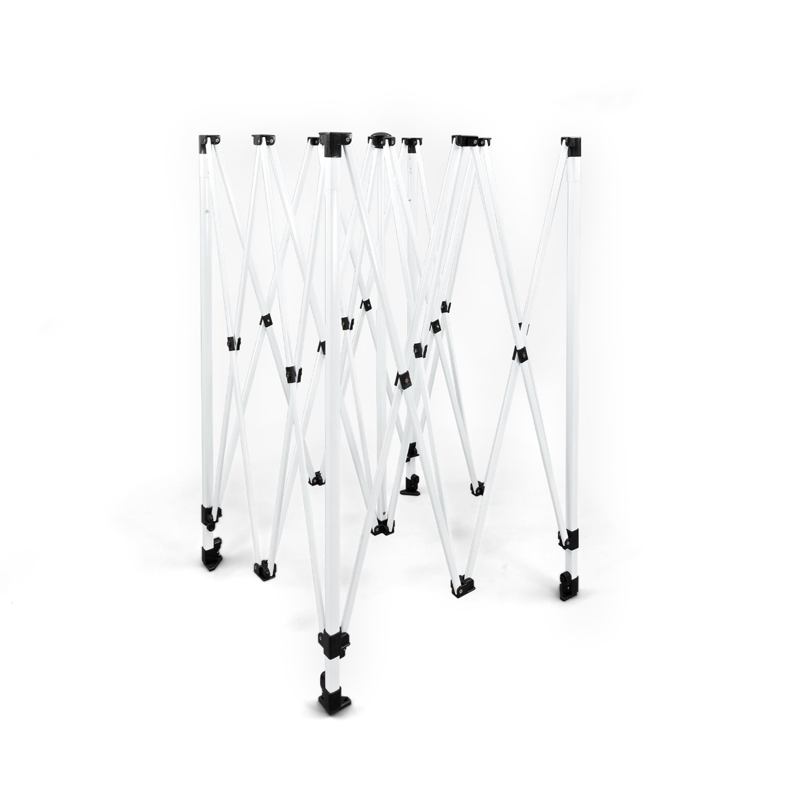 Stable, foldable scissor gate system made of steel: setup in seconds