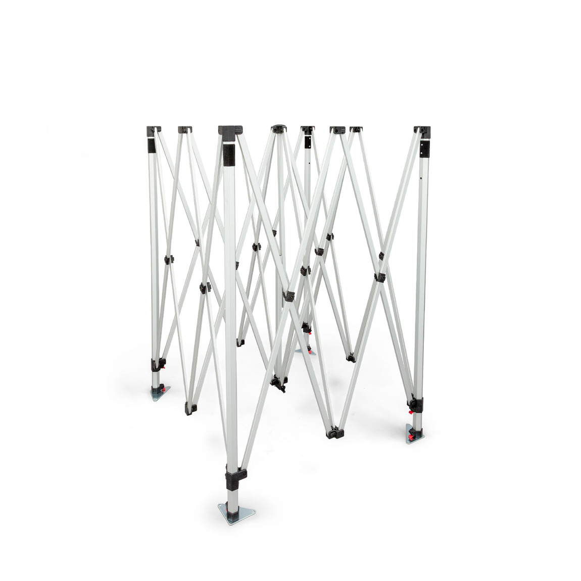 Stable, foldable scissor gate system made of aluminum: setup in seconds