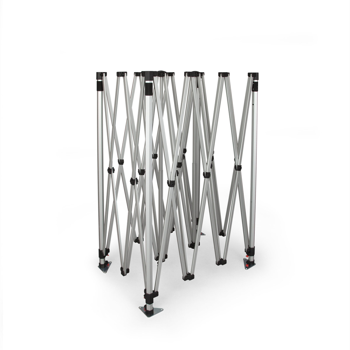 Stable, foldable scissor gate system made of aluminum: setup in seconds