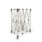 Stable, foldable scissor gate system made of steel: setup in seconds