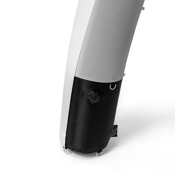 Detail: Tent base with covering, valve, and integrated D-rings