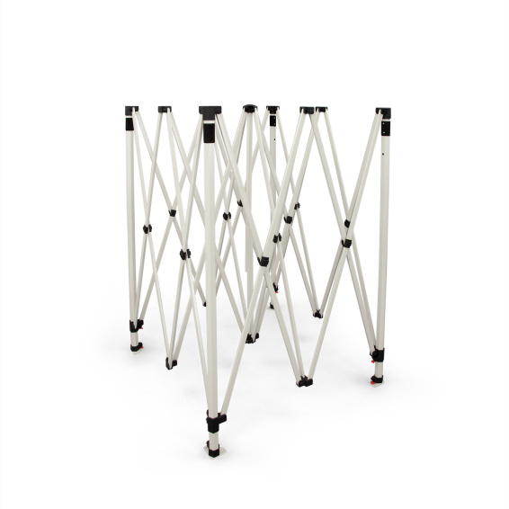 Stable, foldable scissor gate system made of steel: setup in seconds