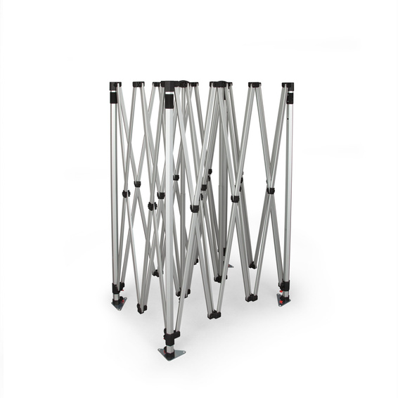 Stable, foldable scissor gate system made of aluminum: setup in seconds